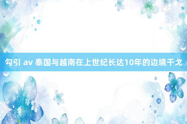 勾引 av 泰国与越南在上世纪长达10年的边境干戈