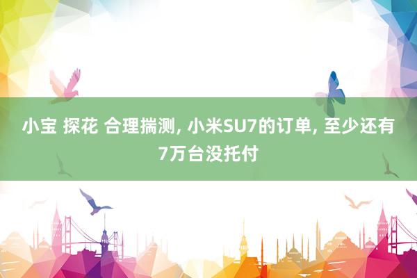 小宝 探花 合理揣测， 小米SU7的订单， 至少还有7万台没托付