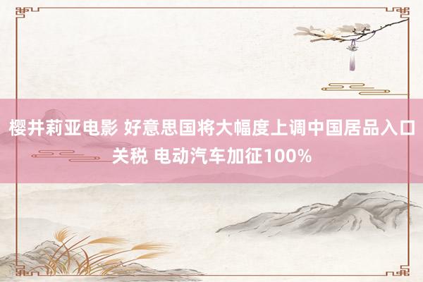 樱井莉亚电影 好意思国将大幅度上调中国居品入口关税 电动汽车加征100%