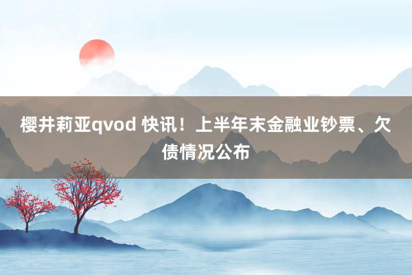 樱井莉亚qvod 快讯！上半年末金融业钞票、欠债情况公布