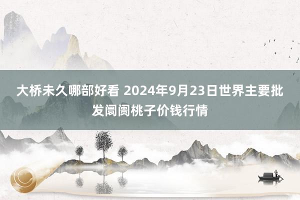 大桥未久哪部好看 2024年9月23日世界主要批发阛阓桃子价钱行情