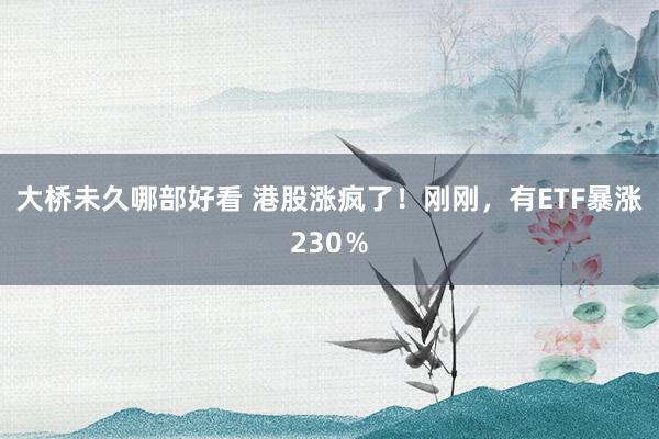 大桥未久哪部好看 港股涨疯了！刚刚，有ETF暴涨230％