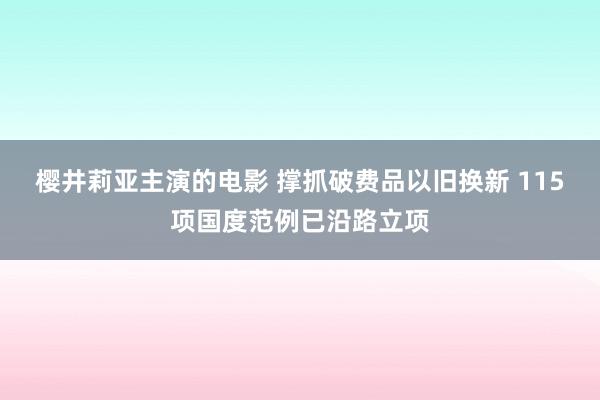 樱井莉亚主演的电影 撑抓破费品以旧换新 115项国度范例已沿路立项