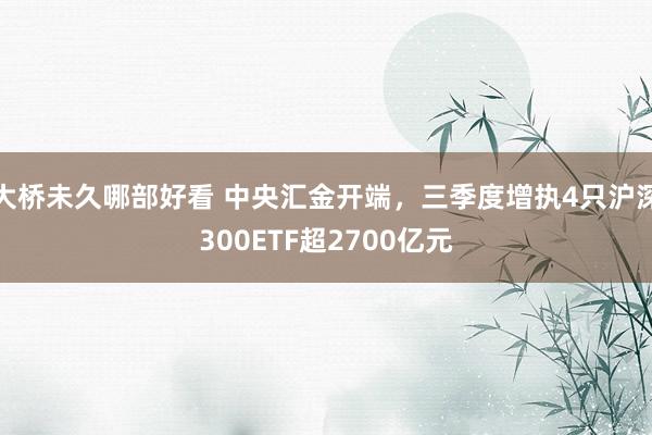 大桥未久哪部好看 中央汇金开端，三季度增执4只沪深300ETF超2700亿元