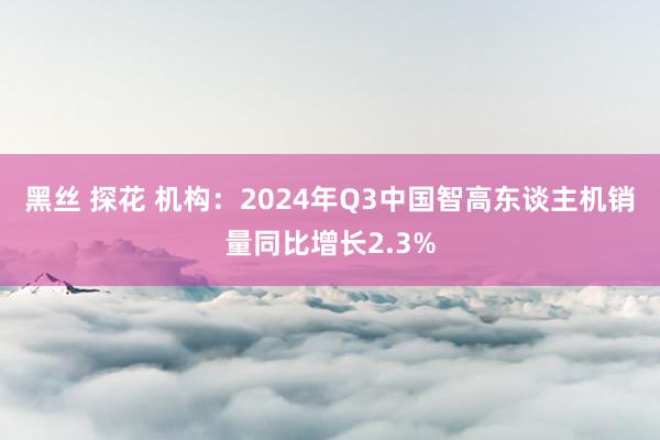 黑丝 探花 机构：2024年Q3中国智高东谈主机销量同比增长2.3%