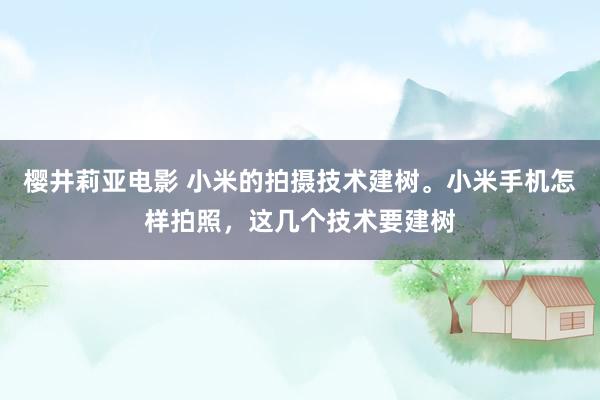 樱井莉亚电影 小米的拍摄技术建树。小米手机怎样拍照，这几个技术要建树