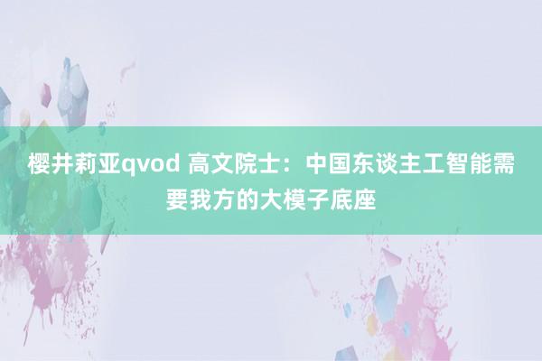 樱井莉亚qvod 高文院士：中国东谈主工智能需要我方的大模子底座