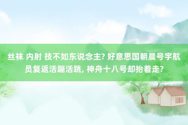 丝袜 内射 技不如东说念主? 好意思国朝晨号宇航员复返活蹦活跳, 神舟十八号却抬着走?