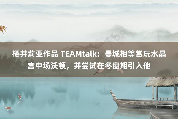 樱井莉亚作品 TEAMtalk：曼城相等赏玩水晶宫中场沃顿，并尝试在冬窗期引入他