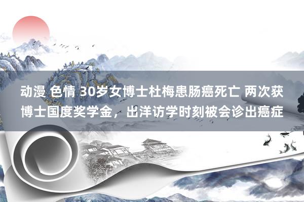 动漫 色情 30岁女博士杜梅患肠癌死亡 两次获博士国度奖学金，出洋访学时刻被会诊出癌症