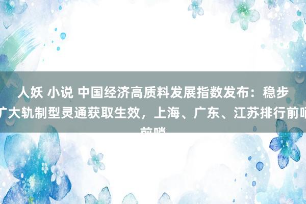 人妖 小说 中国经济高质料发展指数发布：稳步扩大轨制型灵通获取生效，上海、广东、江苏排行前哨