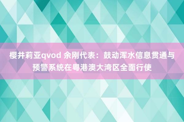 樱井莉亚qvod 余刚代表：鼓动浑水信息贯通与预警系统在粤港澳大湾区全面行使