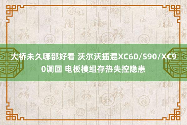 大桥未久哪部好看 沃尔沃插混XC60/S90/XC90调回 电板模组存热失控隐患