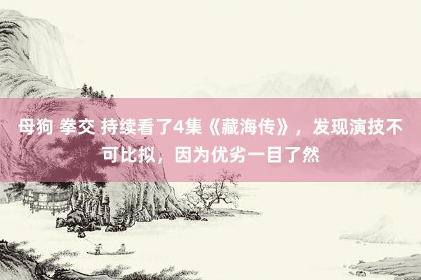母狗 拳交 持续看了4集《藏海传》，发现演技不可比拟，因为优劣一目了然